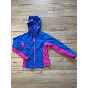 Columbia girls Windbreaker Jacket Zip Hooded Pockets S Small 7 8